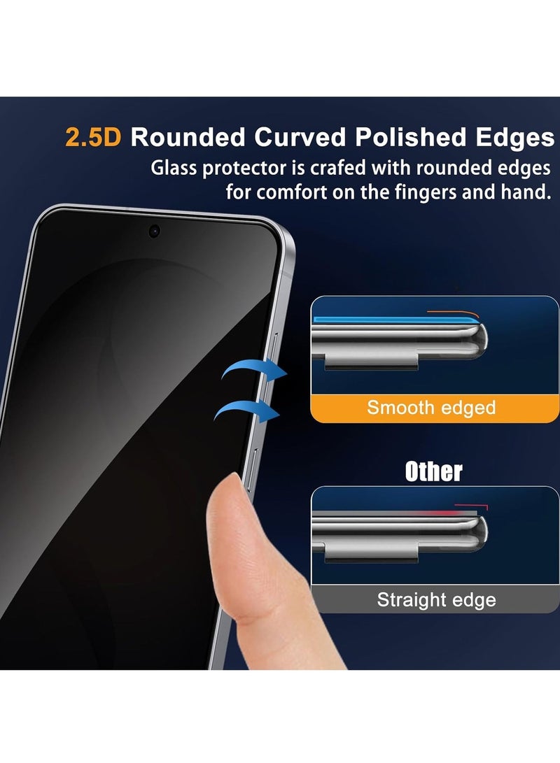 BORTONY Samsung Galaxy S26 Plus 5G Privacy Tempered Glass Anti-Spy Ultra Clear Glass 2-Pack + 2-Pack Camera Lens Protector For Galaxy S26 Plus Bubble-Free Fingerprint Support Glass For Samsung Galaxy S26 Plus - Image 4